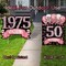 7Pcs Rose Gold 50th Birthday Yard Sign Decorations for Women,Happy 50th Birthday Made in 1975 Lawn Sign Party Supplies,Fifty Year Old Birthday Outdoor Yard Decor with Stakes